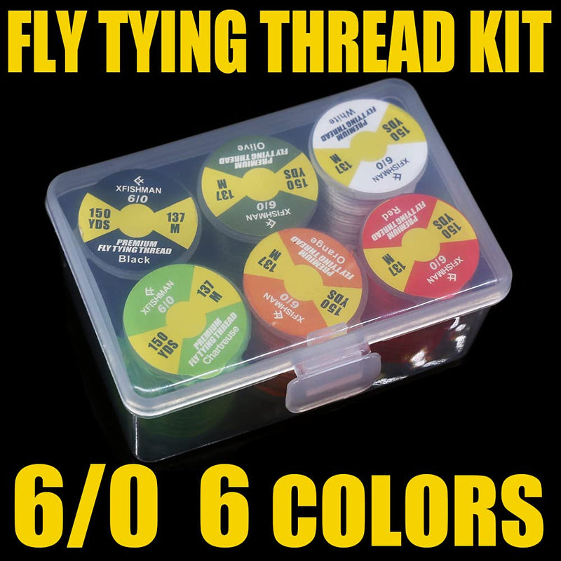 [Australia - AusPower] - XFISHMAN Fly-Tying-Thread-Kit-6/0-3/0 Fly Tying Supplies Fly Fishing Materials Accessories… 6/0 