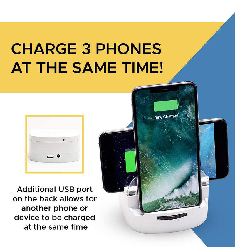 [Australia - AusPower] - LumiCharge 3 in 1 Wireless Charger Stand | Certified Fast Qi 10W Wireless Charging pad and Phone Stand | Compatible with Apple, Samsung, Android | Safely Charges 3 Phones at Once 1 Pack 