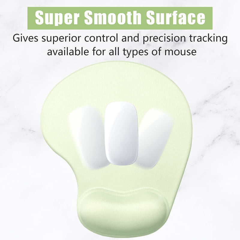 [Australia - AusPower] - Hsurbtra Ergonomic Mouse Pad with Wrist Rest Support, Gel Mouse Pads with Non-Slip PU Base, Pain Relief Memory Foam Mousepad for Laptop PC, Cute Office Supplies Desk Decro Accessories Lake Green Medium 