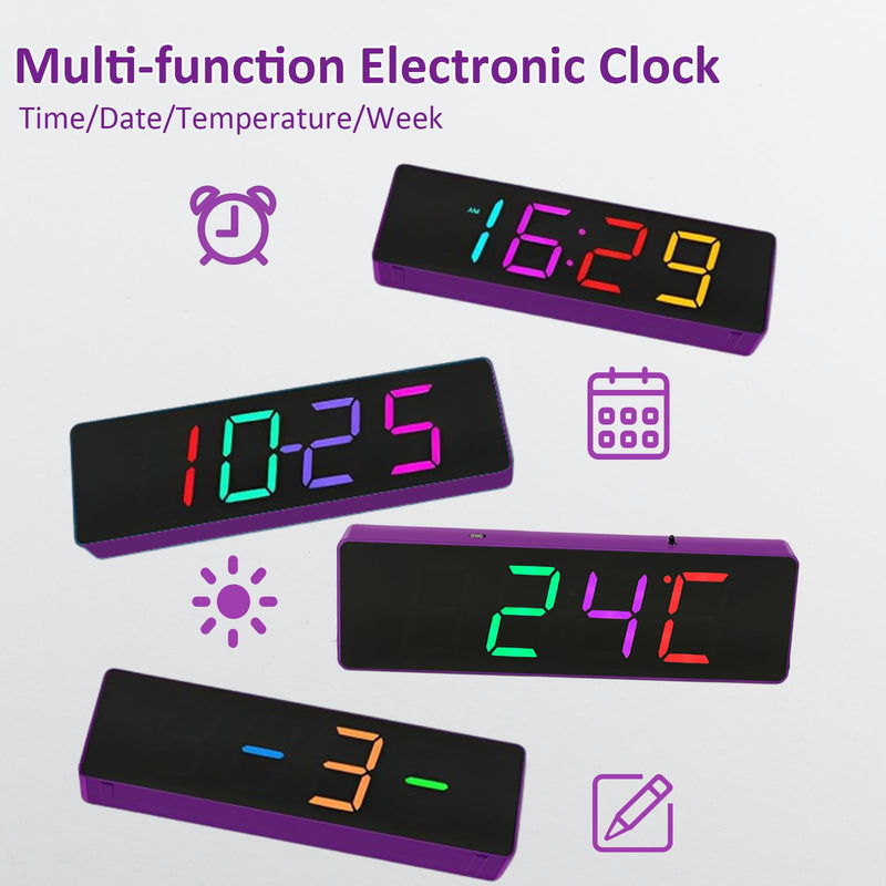 [Australia - AusPower] - GeekLJT DIY RGB Clock Soldering Kit, Colorful 4-Digit Digital Clock Kit, DIY Soldering Project, DIY Electronic Alarm Clock Kit for Students and Beginners Learning Electronics and Practicing Soldering 