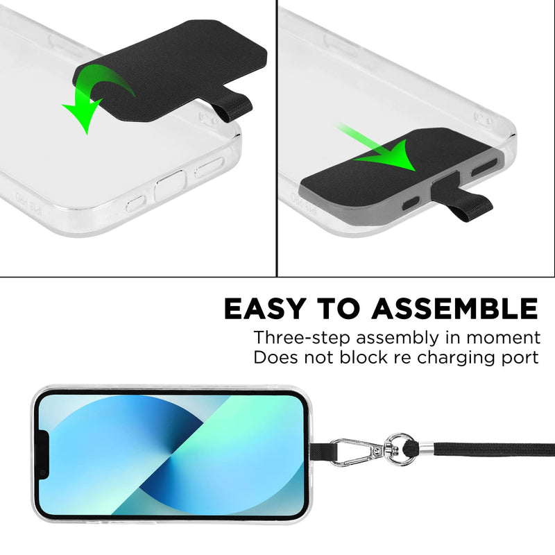 [Australia - AusPower] - Phone Lanyard, Universal Cell Phone Lanyard with Adjustable Nylon Neck Strap Black&white&blue&red 