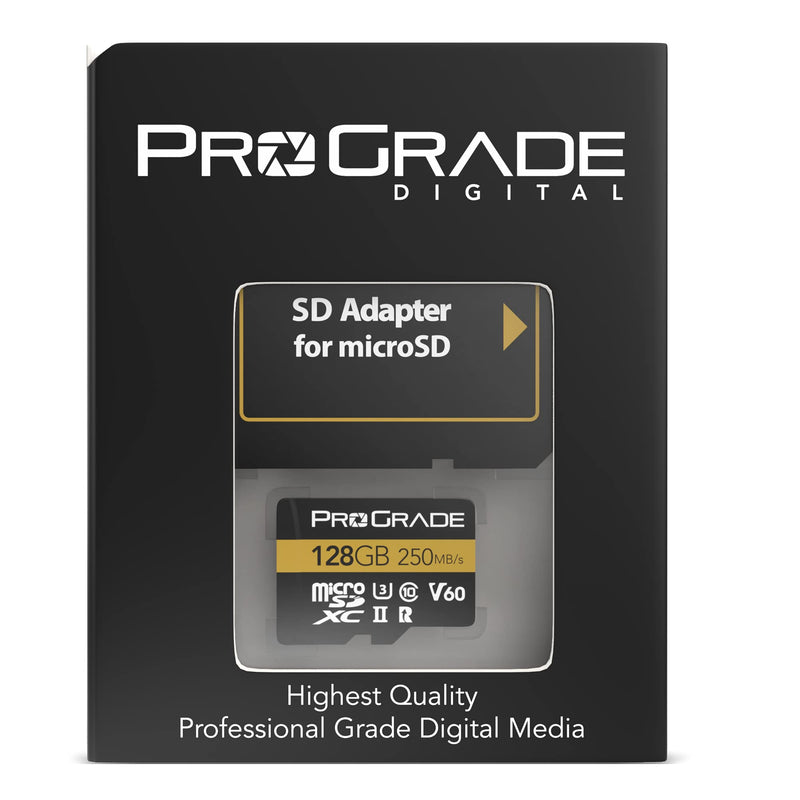[Australia - AusPower] - ProGrade Digital microSD Memory Card - V60 microSD Card for DSLR and Action Cameras - High Speed Transfer of Files & Large Storage - Up to 250MB/s Read and 130MB/s Write Speed 128 GB 128GB 