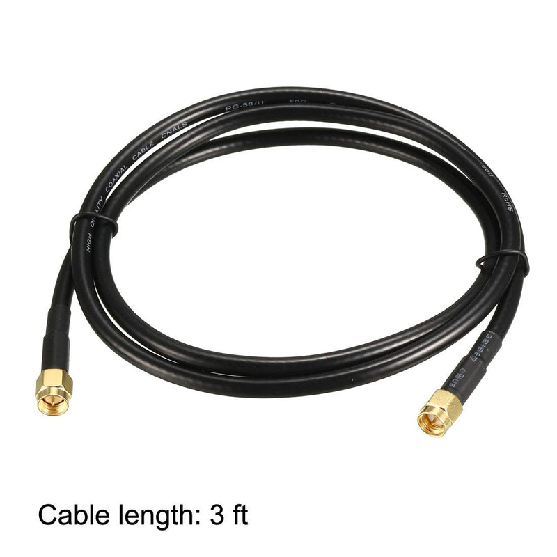 [Australia - AusPower] - uxcell Antenna Extension Cable SMA Male to SMA Male Coaxial Cable RG58 50 Ohm 3 ft 2pcs 3 Feet 