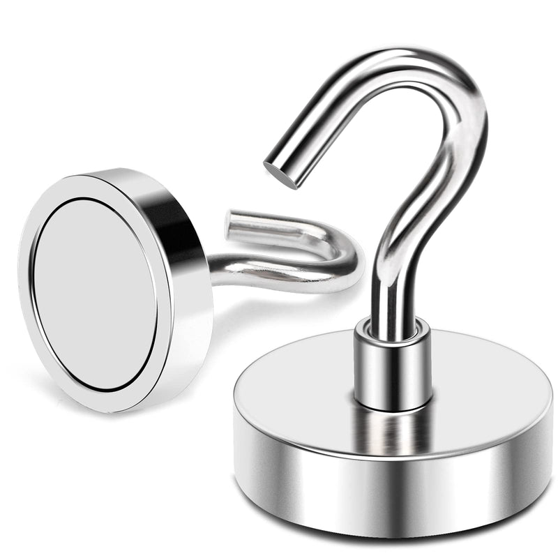 [Australia - AusPower] - MIKEDE Magnetic Hooks, 80 Lbs Heavy Duty Earth Magnets with Hooks for Cruise Cabin, 10 Pcs Strong Cruise Magnetic Hooks for Hanging, Metal Magnetic Hanger for Grill, Fridge, Kitchen 80LBS Magnetic Hooks 