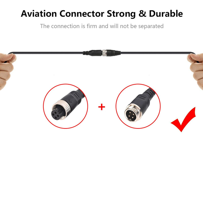 [Australia - AusPower] - Yasoca 16FT 5M Car Video Extension Cable 4-Pin Aviation Waterproof Shockproof for CCTV Rearview Camera Truck Trailer Camper Bus Motorhome Vehicle Backup Monitor System 