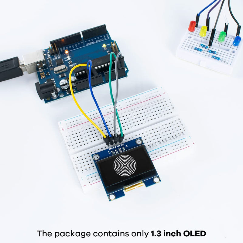 [Australia - AusPower] - Hosyond 5 Pcs 1.3 Inch IIC I2C OLED Display Module 128x64 Pixel SH1106 Screen Module Compatible with Arduino/Raspberry Pi (White) White 
