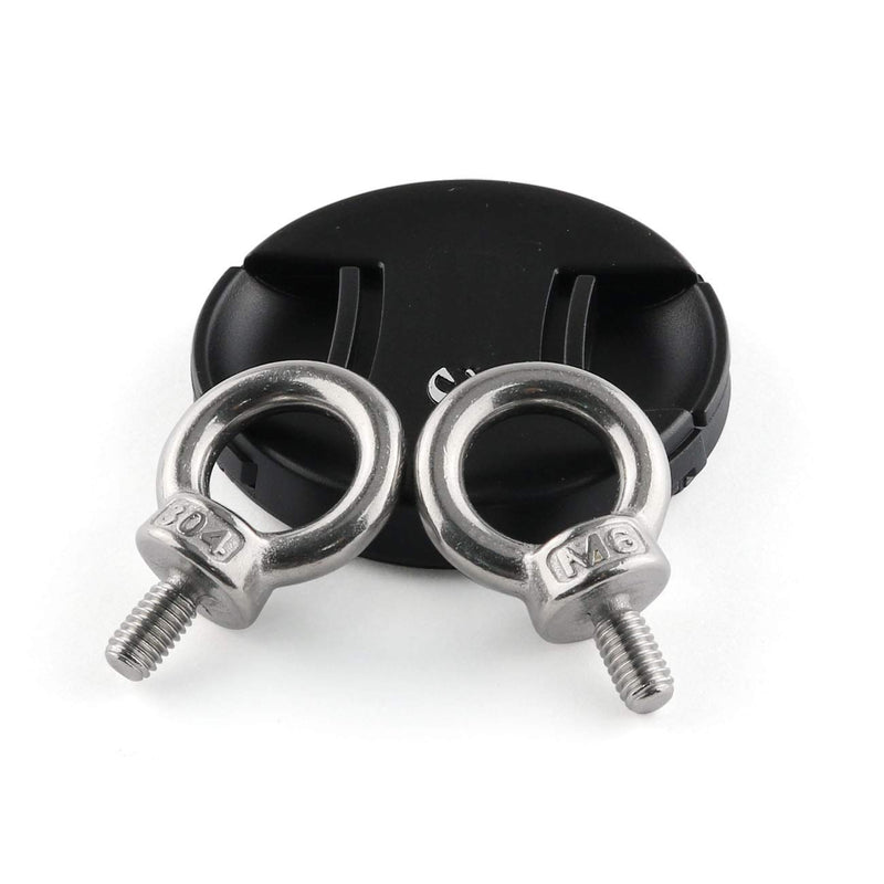 [Australia - AusPower] - E-outstanding Eyebolt 6PCS M6x12 Male Thread Machinery Shoulder Lifting Ring Eye Bolt with M6 304 Stainless Steel Nylon Lock Nuts 