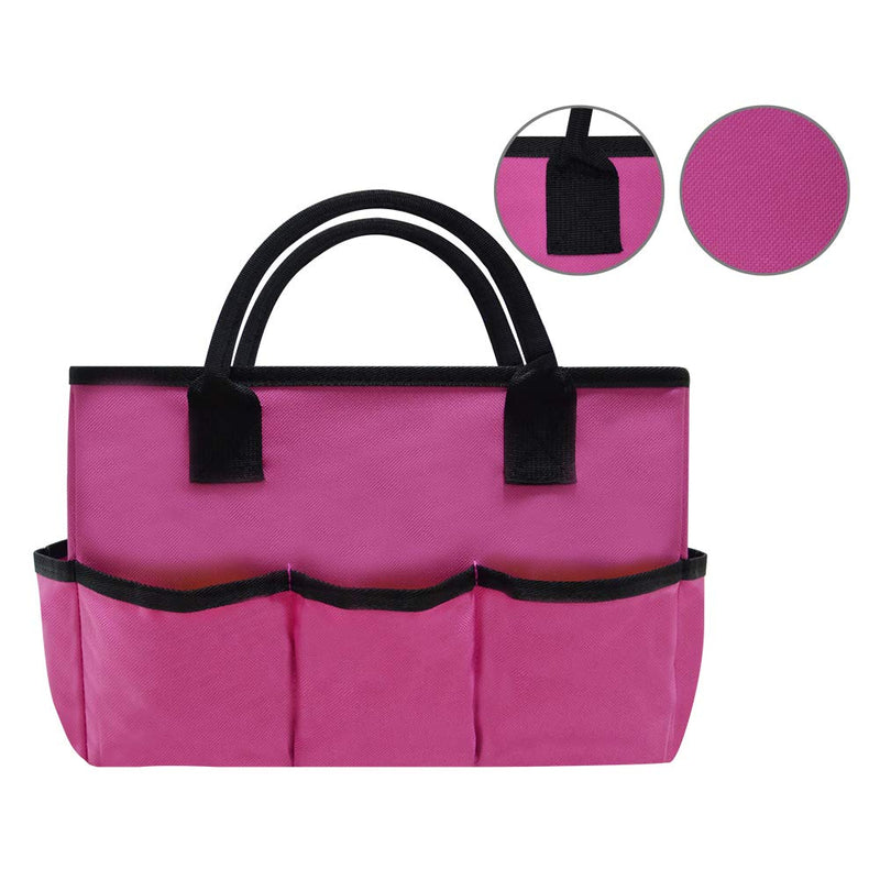 [Australia - AusPower] - Godery Desktop File Folder Tote and Stock Organize, Fundamentals Art Organizer Storage Craft Tote Bag for Office Desk Organize, Make-up Storage Tote with Handles for Travel or Daily Use, Black Edge Pink 