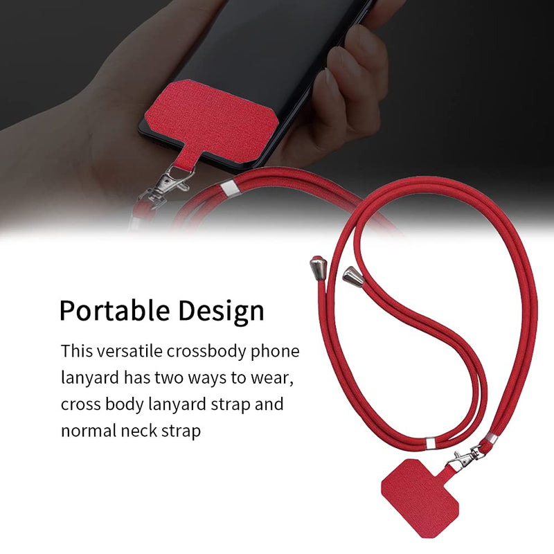 [Australia - AusPower] - Kakalote Phone Lanyard Universal Crossbody Cell Phone Lanyard Adjustable Neck Strap Phone Tether(Red - 1pc) Red - 1pc 