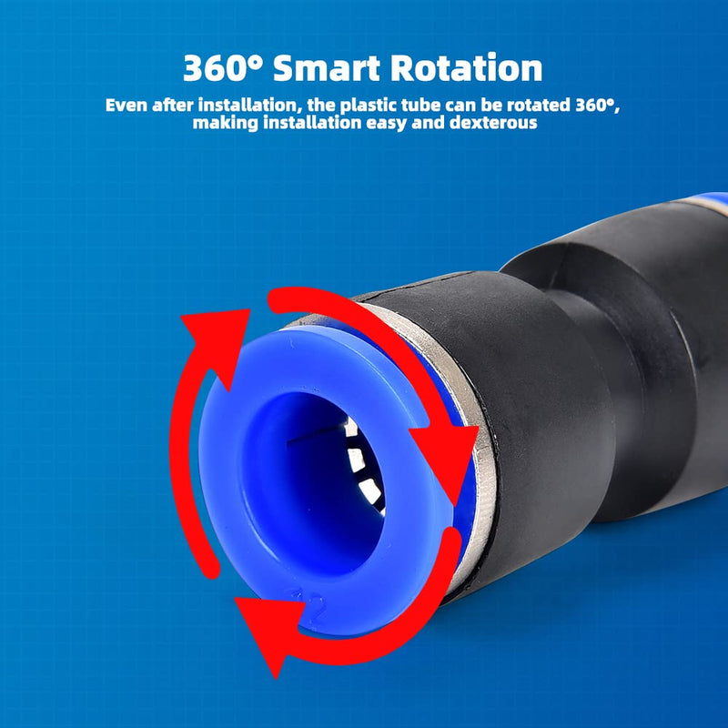 [Australia - AusPower] - CGELE 60Pcs Quick Connect Air Hose Fittings 4/6/8/10/12 mm Quick Release Pneumatic Push to Connect Fittings Kit Air Line Fittings for 5/32 1/4 5/16 3/8 1/2 inch Tube PU Kit(MM) 