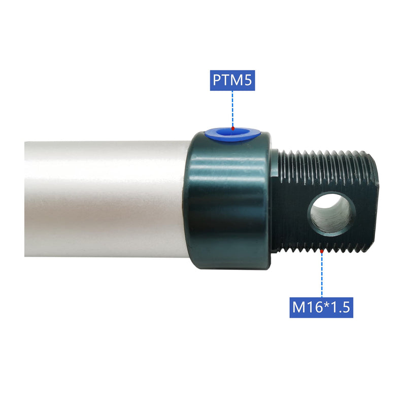 [Australia - AusPower] - Aluminum Alloy Mini Pneumaitc Air Cylinder MAL16X25 (16mm/0.63" Bore 25mm/1" Stroke）Single Rod Double Acting Air Cylinder with Y Connector and 4Pcs 6mm Pneumatic Quick Fitting (16mm Bore, 25mm Stroke) 16mm Bore 