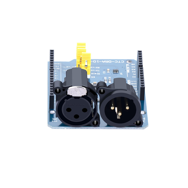 [Australia - AusPower] - DMX/RDM Shield for Arduino,The Shield is Populated with NEUTRIK XLR 3pin Connectors,Device into DMX512 Network,MAX485 Chipset,Can be Used as DMX Master, Slave and as RDM Transponder. 