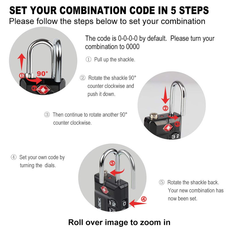 [Australia - AusPower] - TSA Approved Travel Luggage Locks, Open Alert Combination Lock for School Office & Gym Locker ,Toolbox, Pelican Case,Easy Read Dials- 1, 2 & 4 Pack 17021ALL COLOUR 