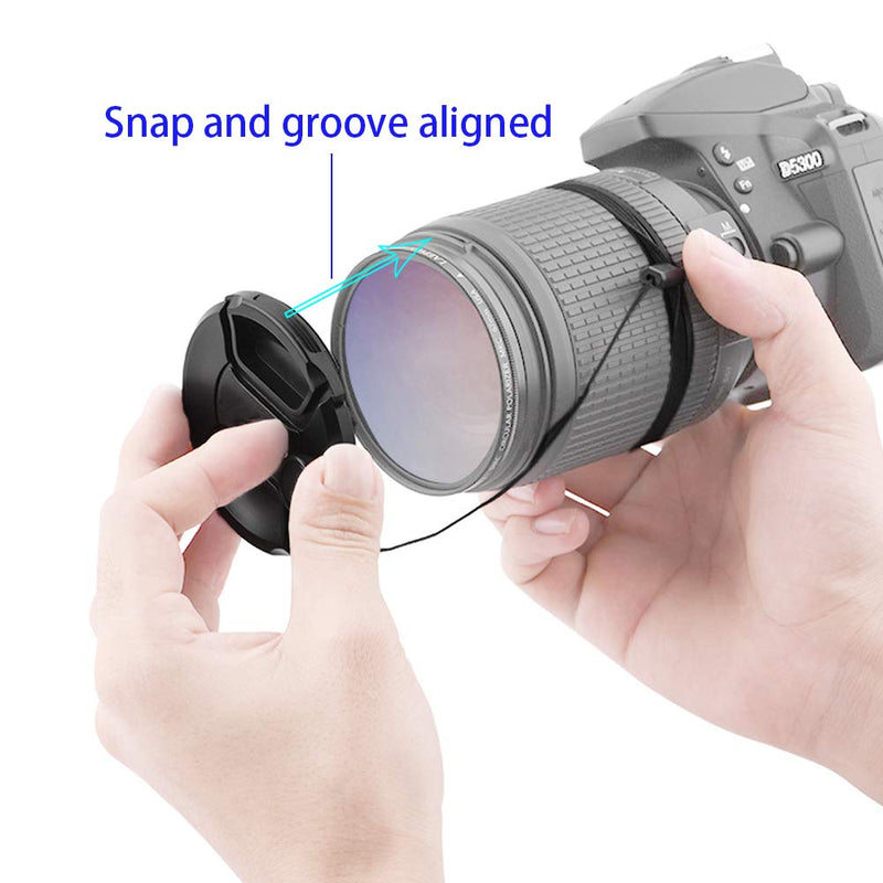 [Australia - AusPower] - 55mm Lens Cap Cover for Nikon AF-P(Not AF-S) DX Nikkor 18-55mm f/3.5-5.6G VR,Sony FE 28-70mm f/3.5-5.6 OSS,HUIPUXIANG Compatible with Canon EF-M 11-22mm f/4-5.6 is STM Lens 55mm Filter Thread[2 Pack] 