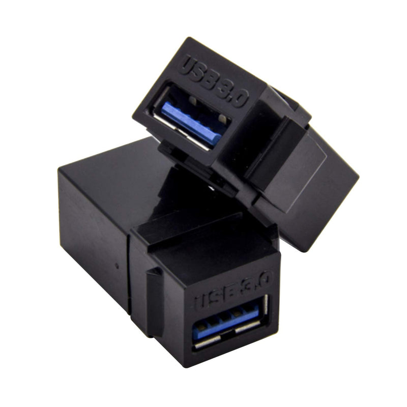 [Australia - AusPower] - AYECEHI USB 3.0 Keystone Jack Inserts (3 Pack) Female to Female Adapters Coupler Insert Snap-in Connector Socket Adapter Port for Wall Plate Outlet Panel - Black 