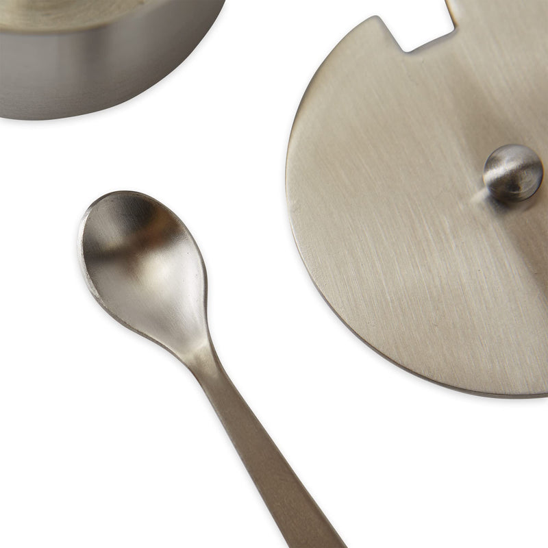 [Australia - AusPower] - RSVP International Endurance Kitchen Collection Salt Cellar Set with Spoon, Dishwasher Safe, 2-Ounce, Brushed Stainless Steel 