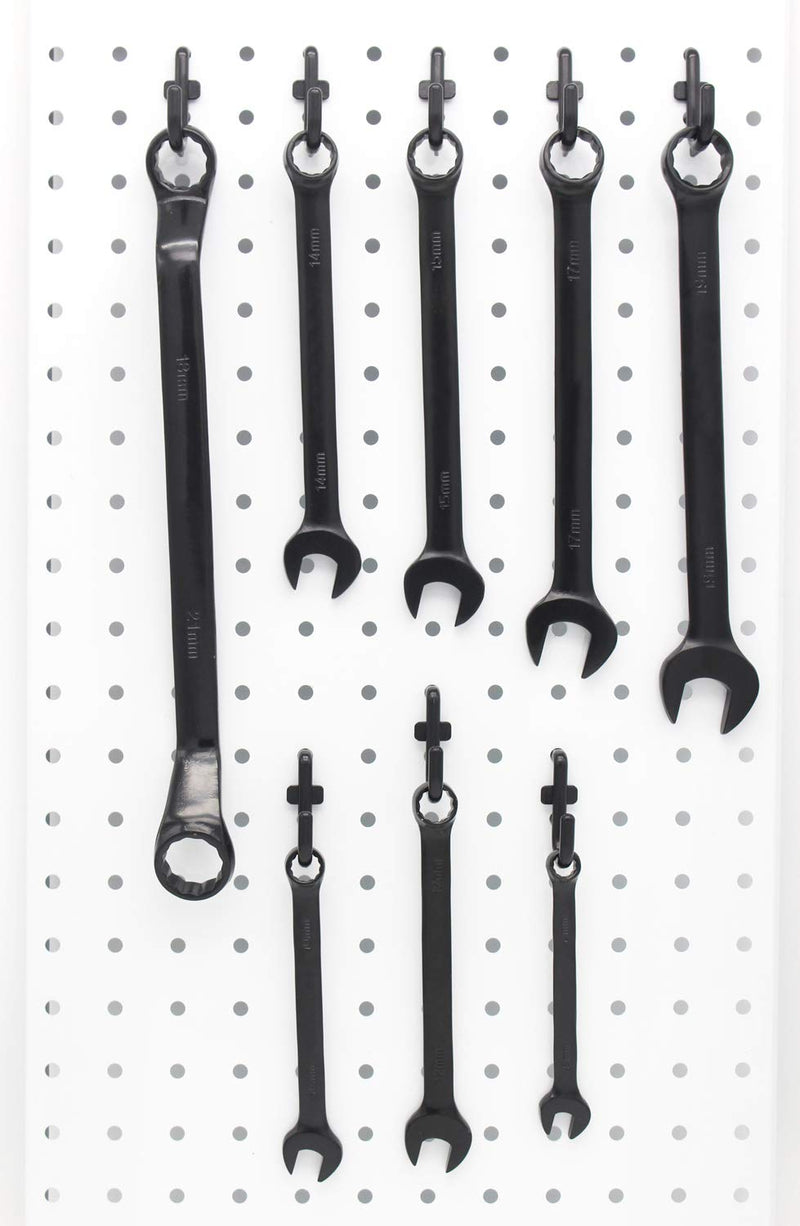 [Australia - AusPower] - Pegboard Hooks Kit 200PK Pegboard J Hook Assortment Black Peg Hooks 