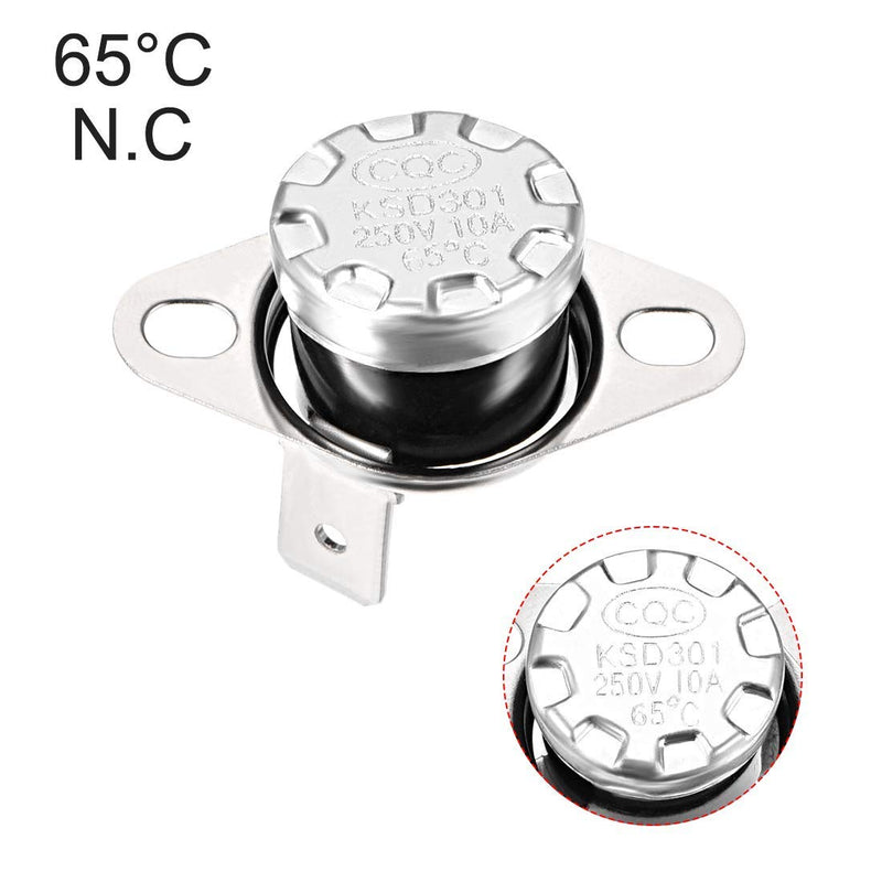 [Australia - AusPower] - Fielect 2Pcs KSD301 Thermostat 65ｰC/149ｰF Normally Closed N.C Snap Disc Temperature Switch for Microwave Oven Coffee Maker Smoker Bent Feet 