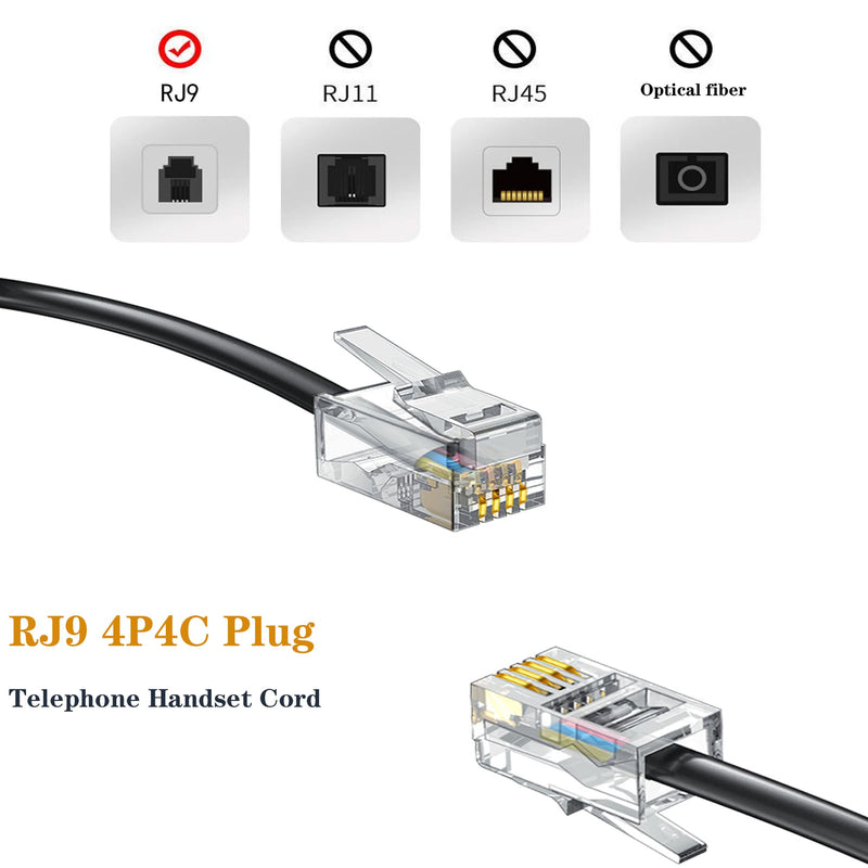 [Australia - AusPower] - Ubramac Telephone Handset Cord,Coiled Wire 5 Pack 8Ft Uncoiled / 1.4Ft Coiled Landline Phone Handset Cable RJ9 4P4C Telephone Accessory -5 Pack 