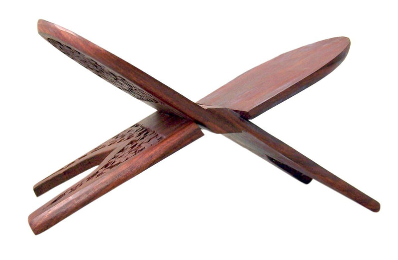 [Australia - AusPower] - Carved Rosewood Bible Hymnal or Missal Display Stand, 10 Inch 