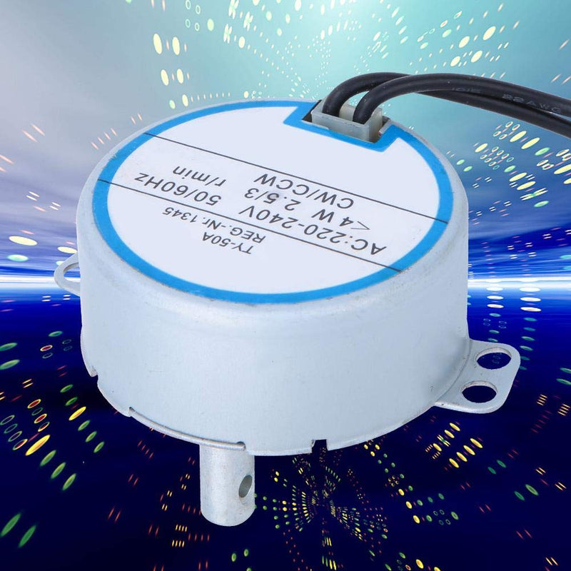 [Australia - AusPower] - Synchronous Motor,TY-50A Remote Control Synchronous Motor CW/CCW Turning for Moving Head Fan 220-240V Full Round Shaft Reduction Drive 