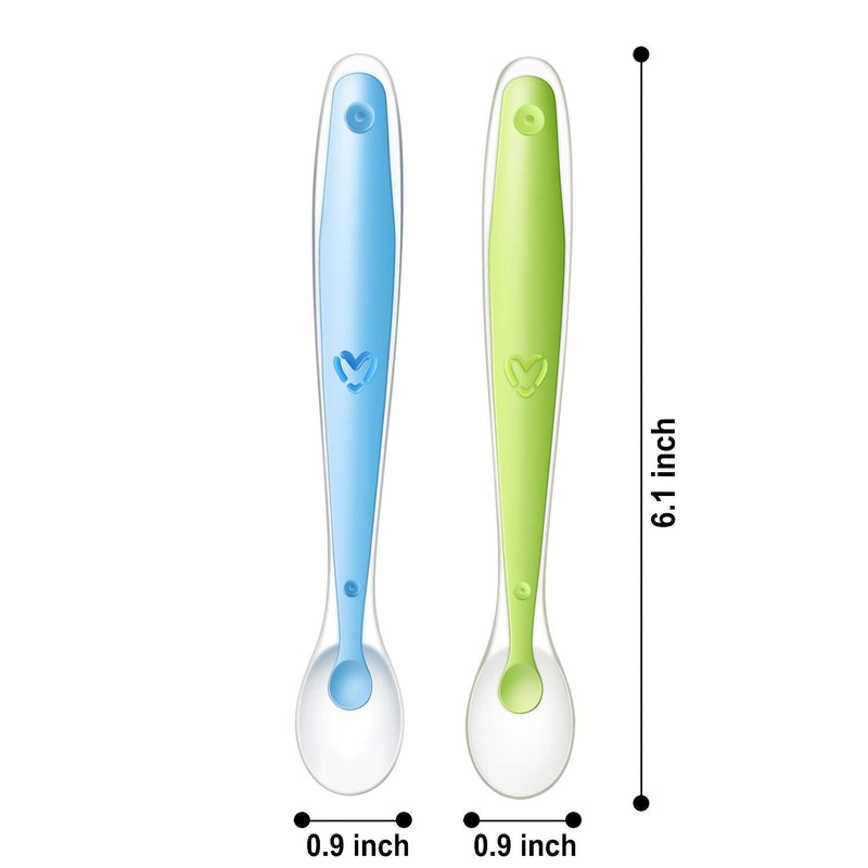 [Australia - AusPower] - PandaEar Baby Silicone Soft Spoons| Training Feeding for Kids Toddlers Children and Infants| BPA Free 6 Pack| Great Gift Set |Gum-Friendly First Stage (Spoons with Container) Löffel mit Behälter 