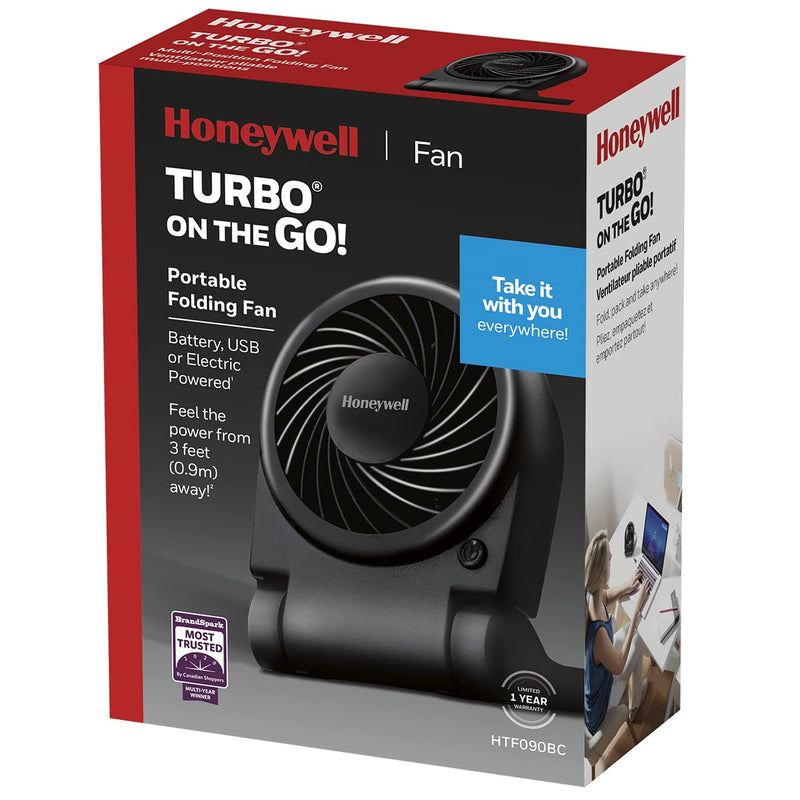 [Australia - AusPower] - Honeywell Turbo On The Go USB/Battery Powered Fan, Black 
