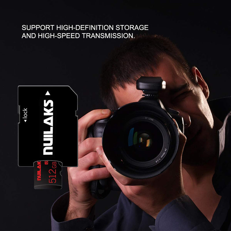 [Australia - AusPower] - 512GB Micro SD Card Class10 MicroSD Card SDXC High Speed Memory Card for Smartphone Digital Camera Tablet and Drone 