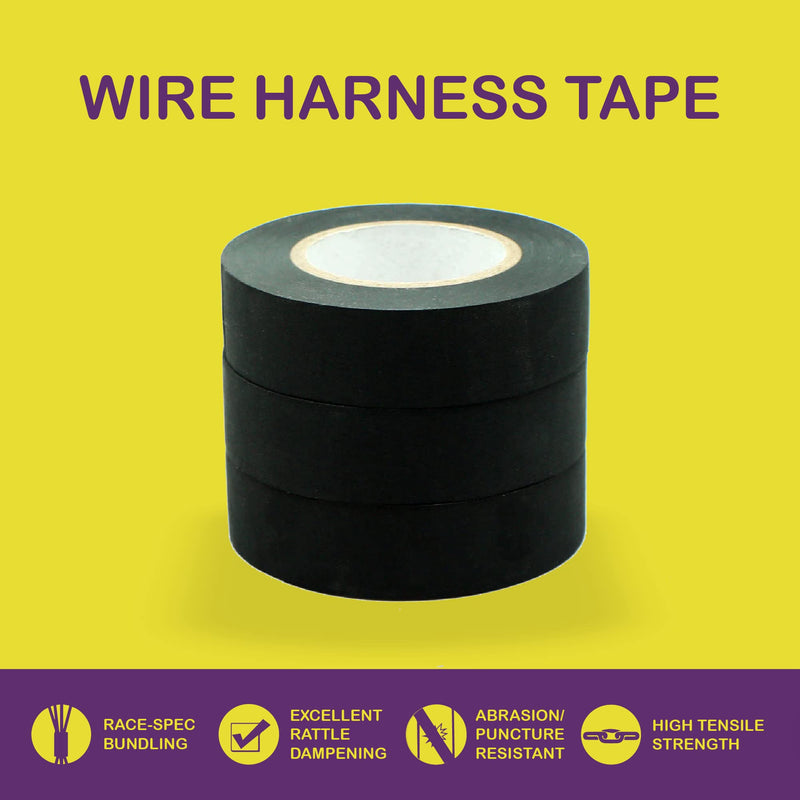 [Australia - AusPower] - ATack Wire Harness Tape, 3/4-Inch by 50-Foot (3-Pack) High Temp Wiring Loom Harness Self-Adhesive Felt Cloth Electrical Tape for Automotive Engine and Electrical Wiring for VW, Audi, Mercedes, BMW 