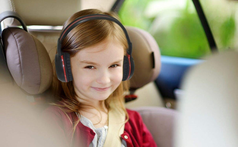 [Australia - AusPower] - SIMOLIO 2 Pack of Wireless Car Headphones, 2 Channel IR Wireless Headphones for Kids, in Car Wireless DVD Headphones with Storage Bag for Universal Rear Entertainment System, Not for 2017+ Pacifica Red 