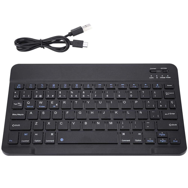 [Australia - AusPower] - 78Key Spanish Wireless Keyboard,Multifunctional Ultra Slim Spanish Wireless Bluetooth Keyboard,Mini Portable Wireless Bluetooth 3.0 Spanish Keyboard Touchpad,for iOS/Microsoft/Android 