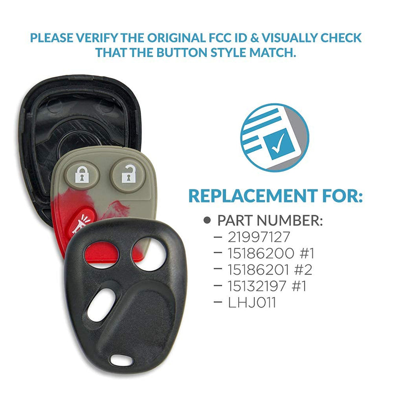 [Australia - AusPower] - Keyless2Go Replacement for New Shell Case and Button Pad for Remote Key Fob with FCC LHJ011 - Shell ONLY (2 Pack) 