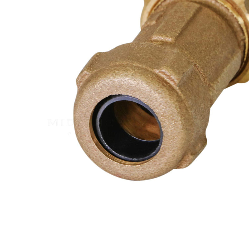 [Australia - AusPower] - Midline Valve RSC2256 Compression Coupling Fitting, with Packing Nut, Brass 3/4 in. Diameter x 3 in. Length Single Pack 3/4 in. X 3 in. Length 