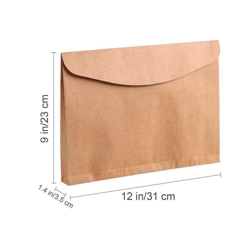[Australia - AusPower] - VANRA Expanding Kraft Envelope File Folders Project Pockets Filing File Bag Document Organizer for A4 Letter Size Paper with Velcro Closure, Pack of 5 (Kraft Brown) Kraft Brown 