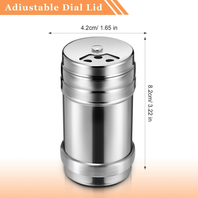 [Australia - AusPower] - 6 Pieces Stainless Steel Salt and Pepper Shakers with Rotating Cover, Sugar Spice Seasoning Dispenser, Shaker Seasoning Cans, Spice Condiment Shaker for Kitchen Favors 