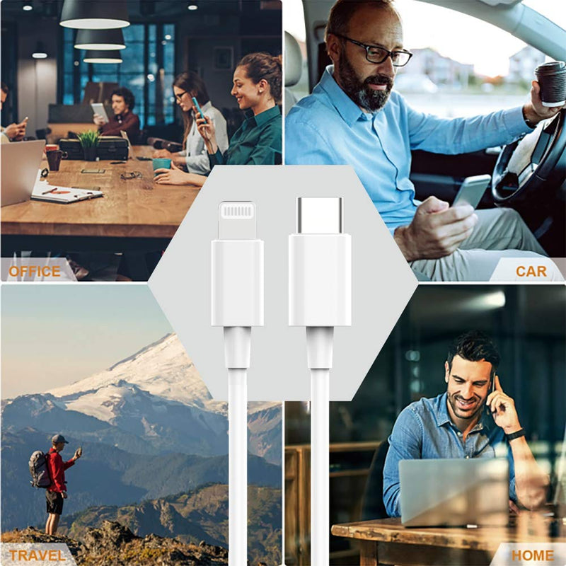 [Australia - AusPower] - Suswillhit USB C to Lightning Cable 3Ft Apple MFi Certified Power Delivery Fast Charger Cord for iPhone 12/12 Mini/12 Pro/12 Pro Max/11 Pro/11 Pro Max/X/XS/XR/XS Max/8/8 Plus/iPad/AirPods White 