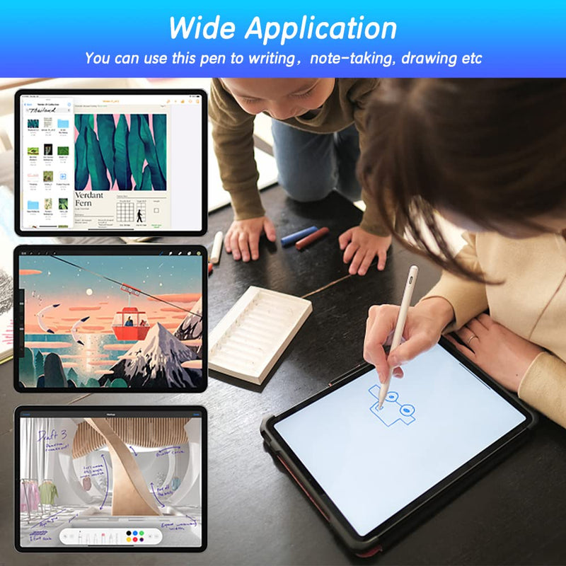 [Australia - AusPower] - Stylus Pen for iPad with Palm Rejection, Pencil 2nd Generation Compatible with 2018-2022 Apple iPad 6/7/8/9 iPad Air 3/4/5 iPad Pro 11/12.9 Inch iPad Mini 5/6, Smart Bluetooth Pen for Writing Drawing 