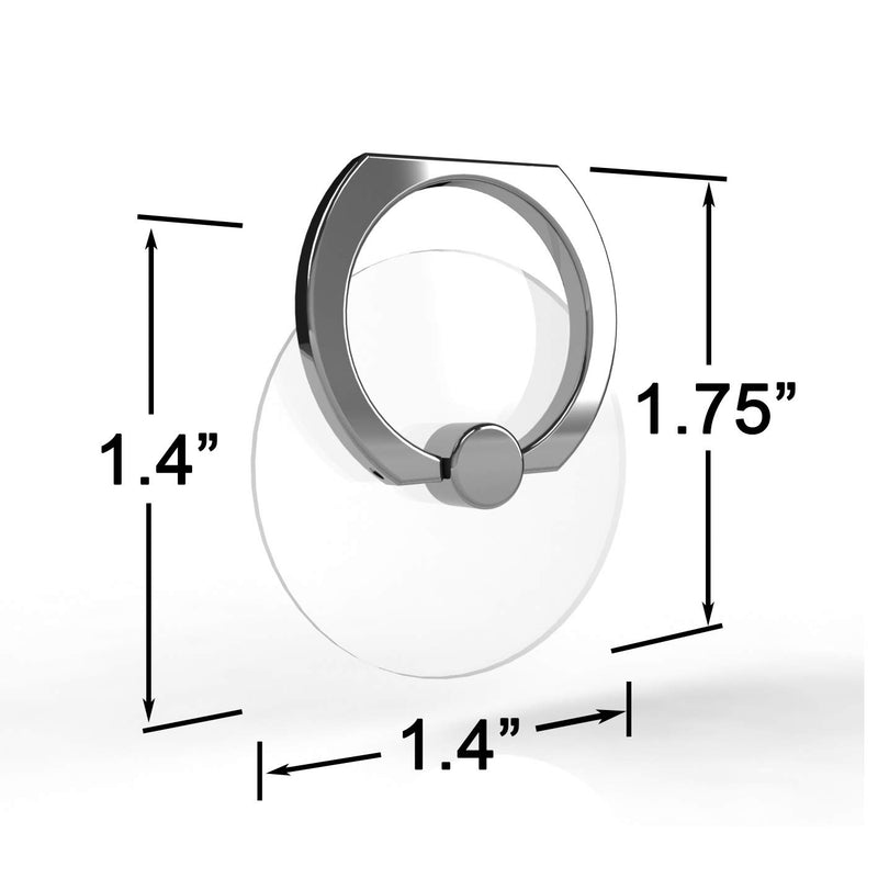 [Australia - AusPower] - Attom Tech Transparent Phone Ring Holder Grip 360 Degree Free Rotation, Clear Cell Phone Finger Ring Kick-Stand Compatible with iPhone X 8 7 Plus 6S 6 5s 5 SE, Galaxy S9 S8 S7 S6 Edge (Silver) 