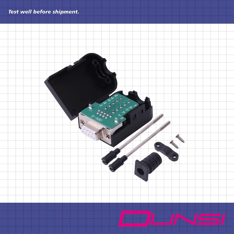 [Australia - AusPower] - DUNSI 4Pcs DB9 Female Adapter Connector Breakout Board Solderless RS232 9pin Port D-SUB Serial Terminal with Long Bolts Tail Pipe 