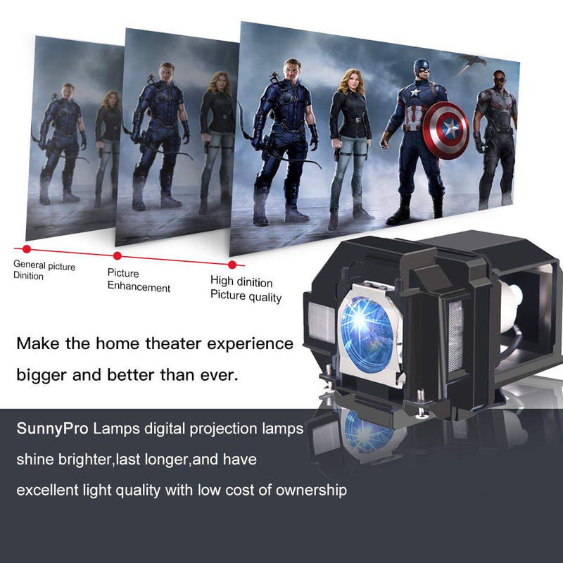 [Australia - AusPower] - SunnyPro ELPLP96 V13H010L96 Replacement Projector Lamp Compatible with Epson Powerlite Home Cinema 2100 2150 1060 660 760hd VS250 VS350 VS355 EX9210 EX9220 EX3260 EX5260 109W EX7260 X39 W39 S39 