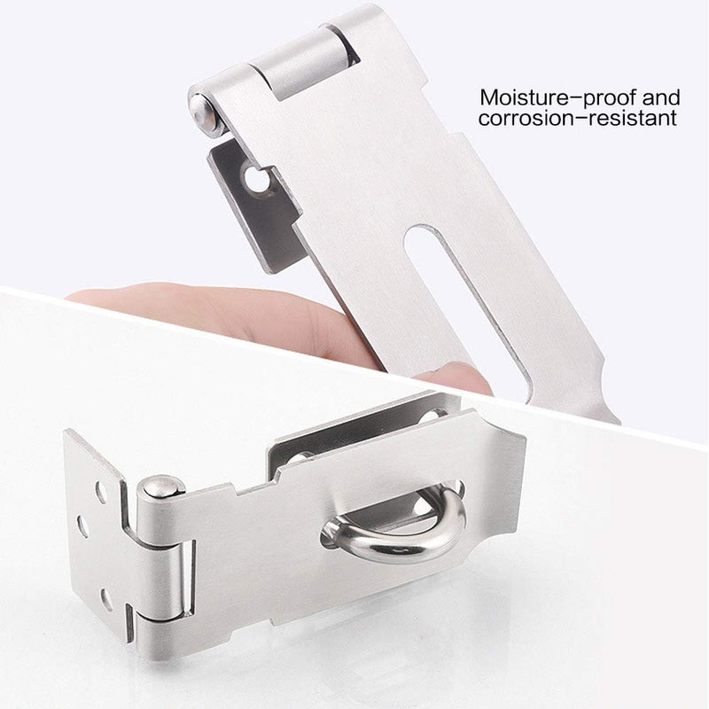 [Australia - AusPower] - Door Locks Hasp Latch, 3 Inch Stainless Steel Safety Packlock Clasp Hasp Lock Latch, Extra Thick Door Gate Lock Hasp with Screws Brushed Finish 2 Pack (3inch) 3inch 