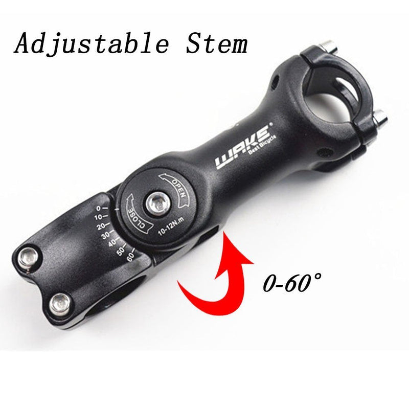 [Australia - AusPower] - Wake MTB Stem 31.8 90mm 110mm 0 60 Degree Adjustable Bike Stem Mountain Bike Stem Short Handlebar Stem for Most Bicycle, Road Bike, MTB, BMX, Cycling (Aluminum Alloy, Lightweight, Black) 31.8*110 