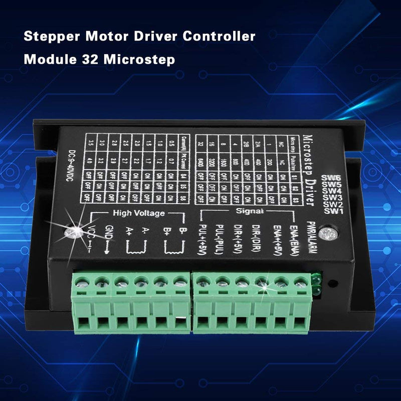 [Australia - AusPower] - 0.5-4A 9-40V DC CNC Stepper Motor Driver 32 Micro-step Resolutions Step Controller Module Board for Nema 8, 11, 14, 16, 17 Stepper Motor 