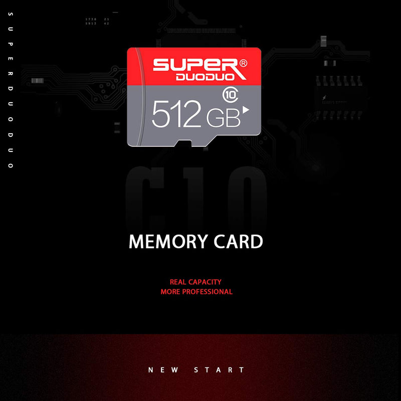 [Australia - AusPower] - 512GB Card with Card Adapter (Class 10 High Speed), 512GB Memory Card for Phone, TF Memory Card for Camera Computer Game Console, Dash Cam, Surveillance 