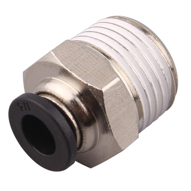[Australia - AusPower] - PC Push to Connect Tube Fitting, Male Straight - 1/4" Tube OD x 3/8" NPT Thread, Pack of 10 1/4"OD x 3/8"NPT 