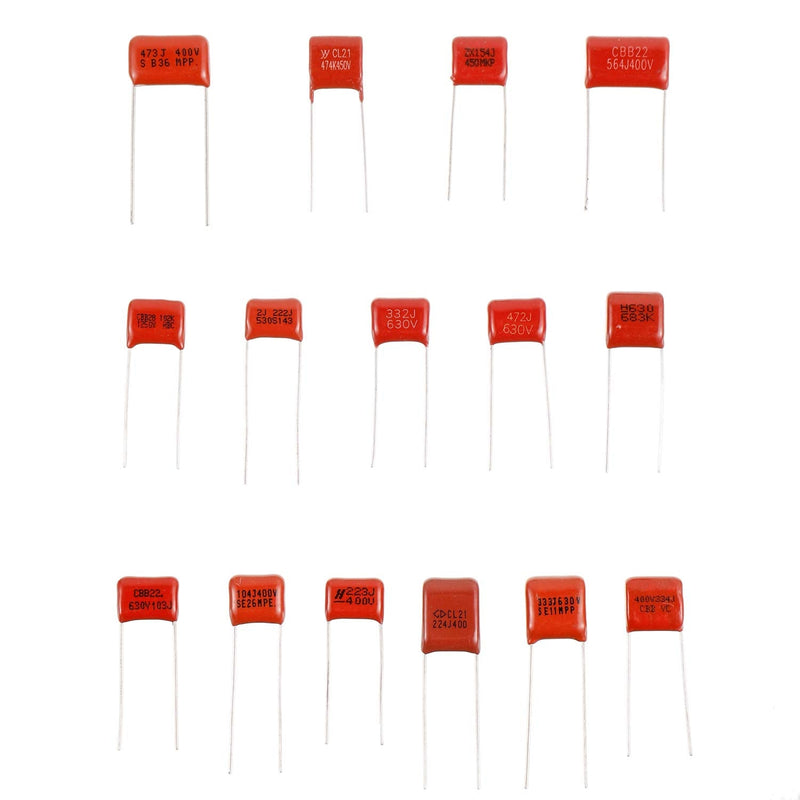 [Australia - AusPower] - BOJACK 15 Values 150 Pcs Metallized Polypropylene Film DC Capacitor 400V/0.01uF ~ 0.56uF 630V/ 0.001uF ~ 0.068uF Assortment Kit 