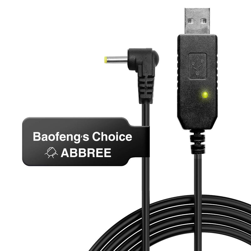 [Australia - AusPower] - Baofeng 2.5mm USB Charger Cable with Indicator Light for BaoFeng UV-5R UV-82 3800mAh Battery UV-S9/9S Two Way Radio 