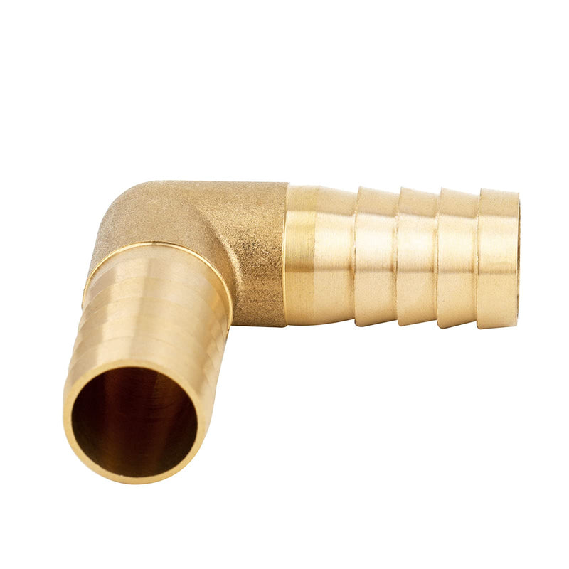 [Australia - AusPower] - Yoebor Brass Hose Barb Fitting 90 Degree L Right Angle Elbow Barbed 16mm 5/8" Hose ID, Fuel / Air / Water / Boat / Gas / Oil WOG(Pack of 2) 5/8" Barb x 5/8" Barb 