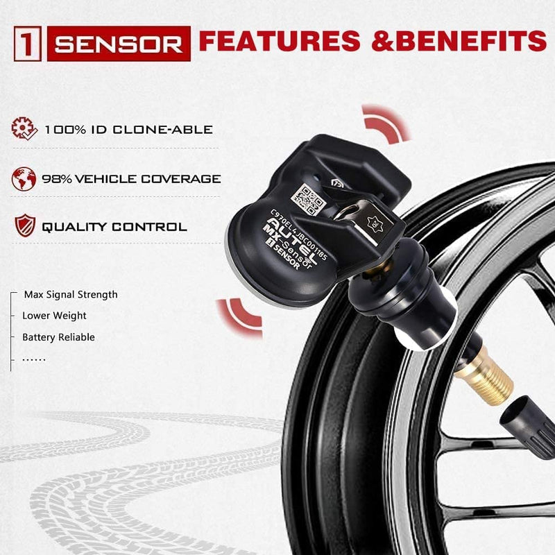 [Australia - AusPower] - Autel 6937357203263 Dual Frequency 315mhz and 433mhz Rubber Stem MX Sensor Quantity 1 (1-Sensor R) 0 
