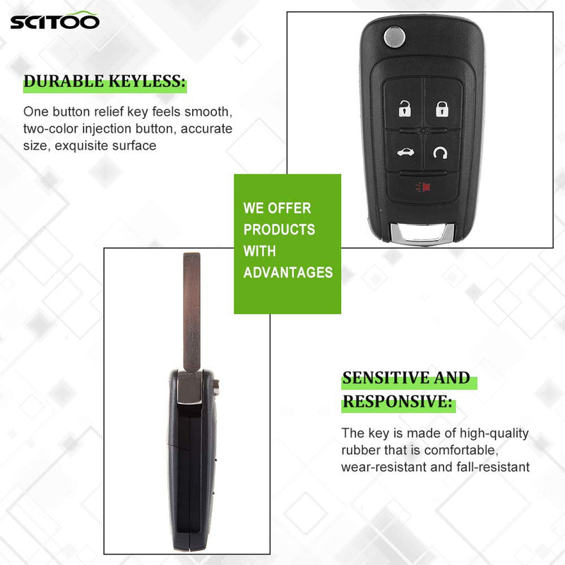 [Australia - AusPower] - SCITOO 1PC OHT01060512 Keyless Entry Remote Flip Key Shell for Chevy 2003-2006 Buick Encore Allure LaCrosse 